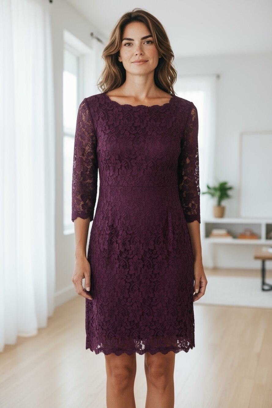 Diane Von Furstenberg DVF Zarita Maroon Burgundy Lace Dress Size 12 NWT!